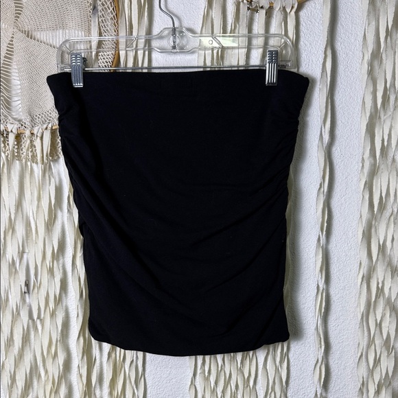 James Perse Black Wrap Style Pull On Cotton Blend Mini Skirt Size 3/Large - Picture 2 of 11